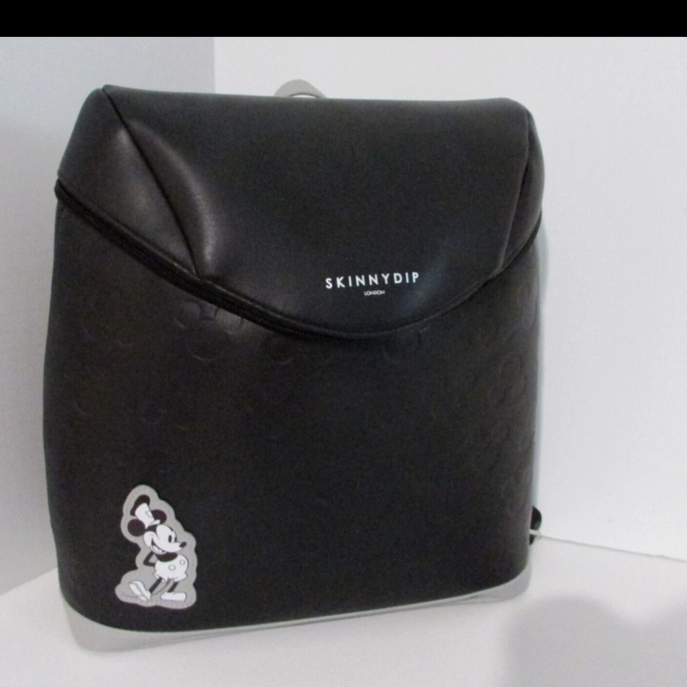 Skinnydip London x Disney Steamboat Willie Black Faux Leather Backpack